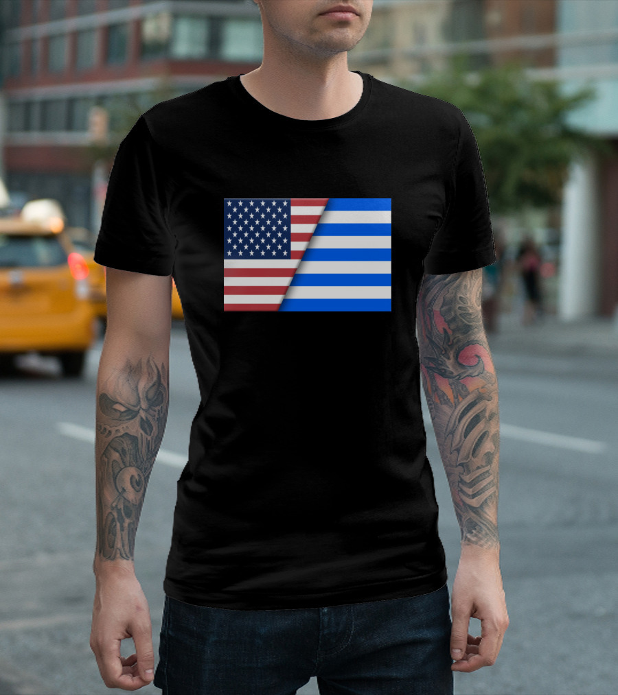 USA Flag Greece Greek Flag Immigrant Ancestry Home T-Shirt