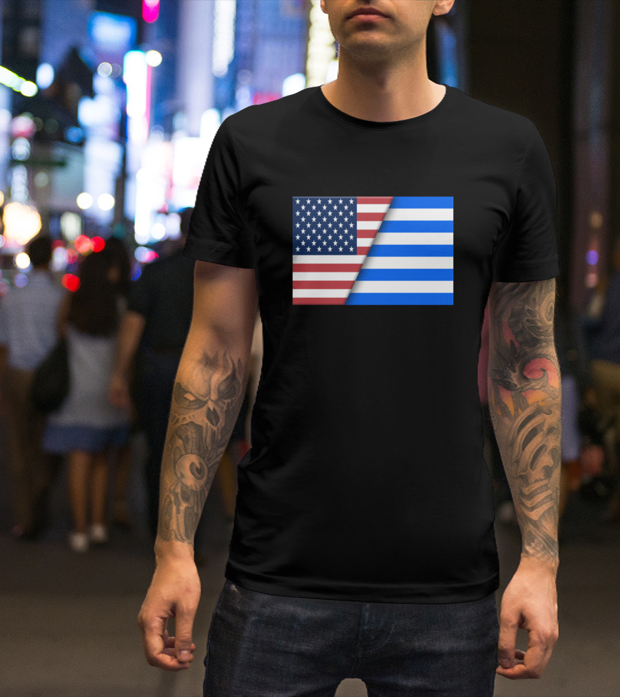USA Flag Greece Greek Flag Immigrant Ancestry Home T-Shirt