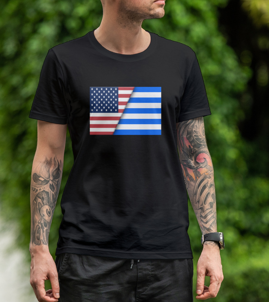 USA Flag Greece Greek Flag Immigrant Ancestry Home T-Shirt
