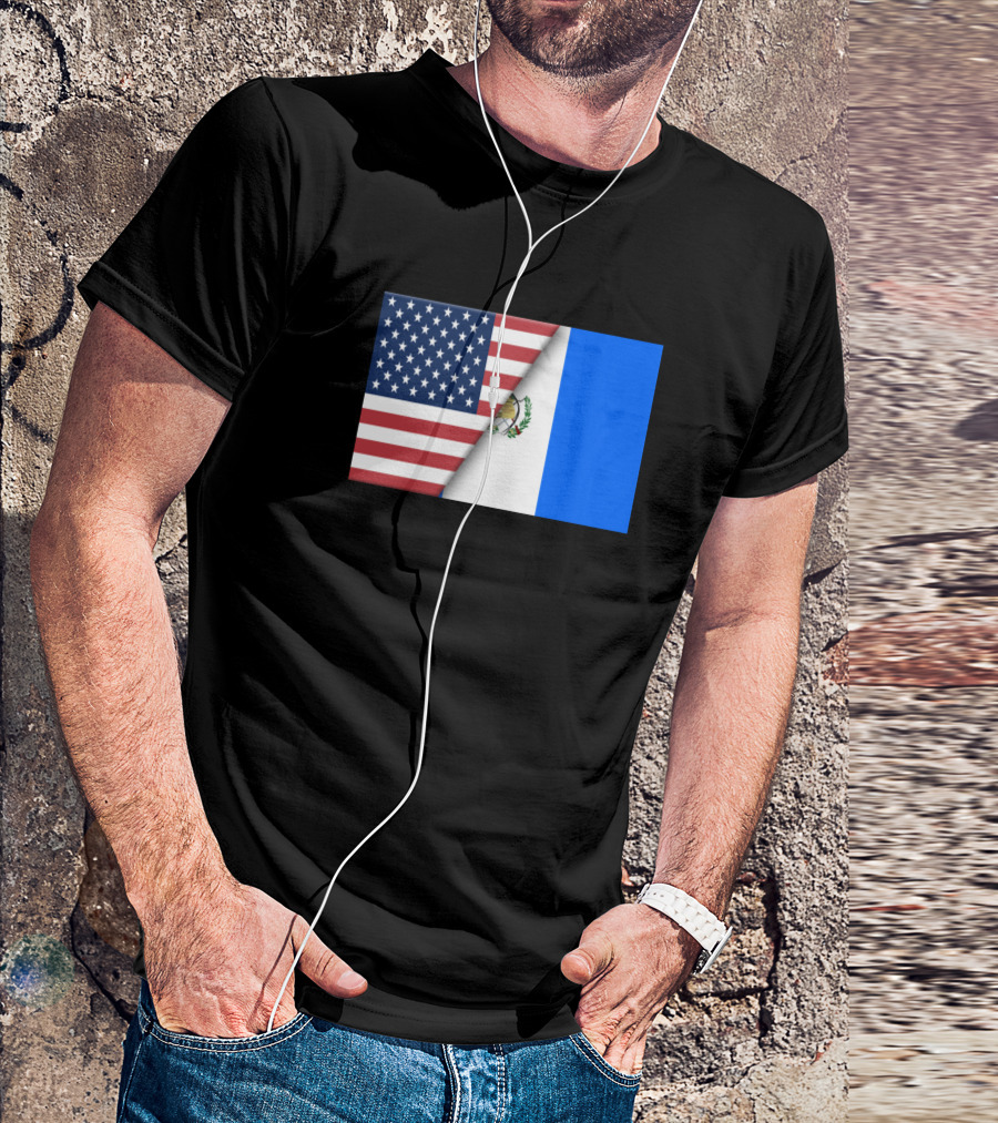 Usa Flag Guatemala Guatemalan Flag Immigrant Ancestry Unity T-Shirt