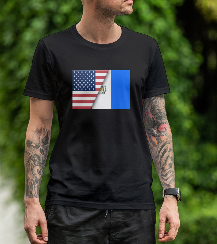 Usa Flag Guatemala Guatemalan Flag Immigrant Ancestry Unity T-Shirt