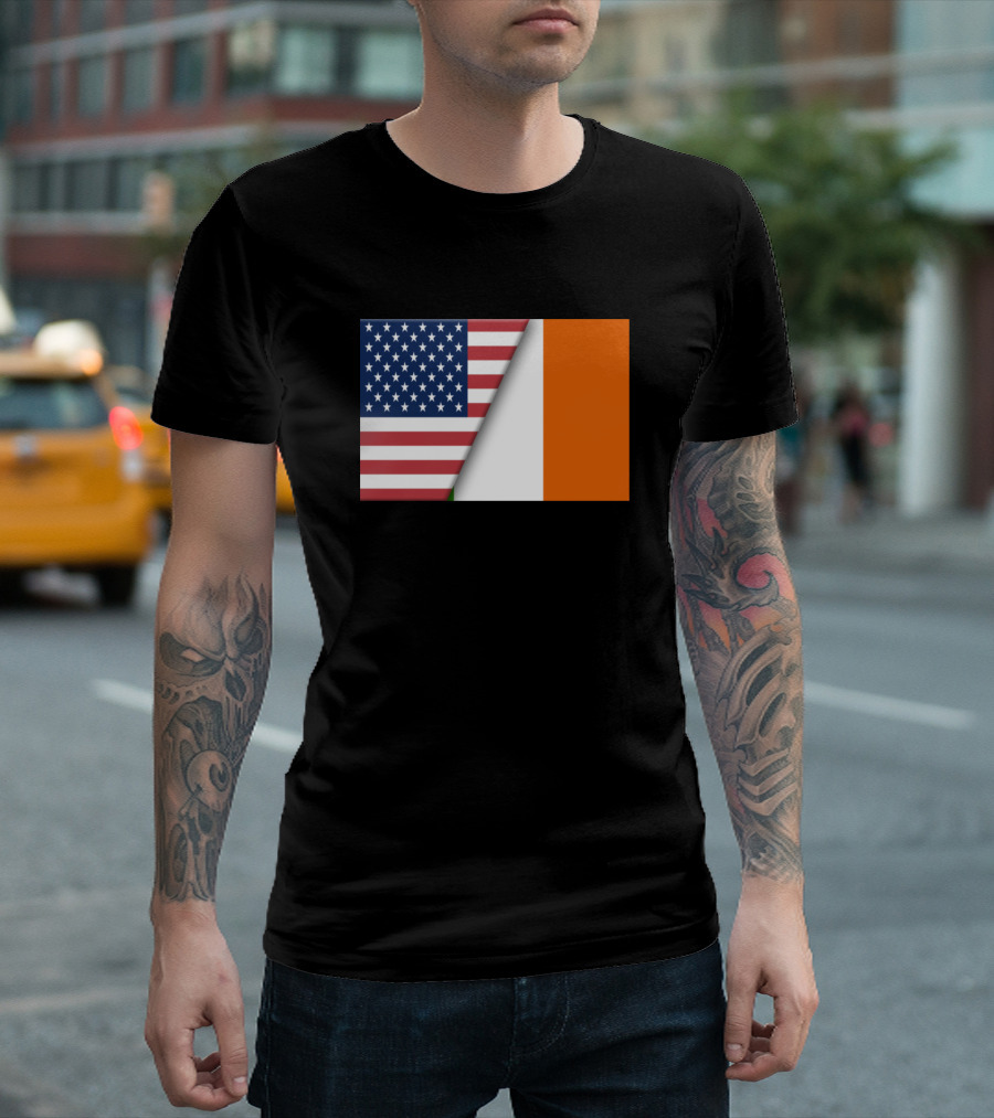Usa Flag Ireland Irish Flag Immigrant Ancestry Hom Blend T-Shirt