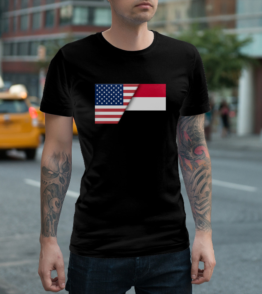Usa Flag and Sudanese Flag Immigrant Ancestry T-Shirt