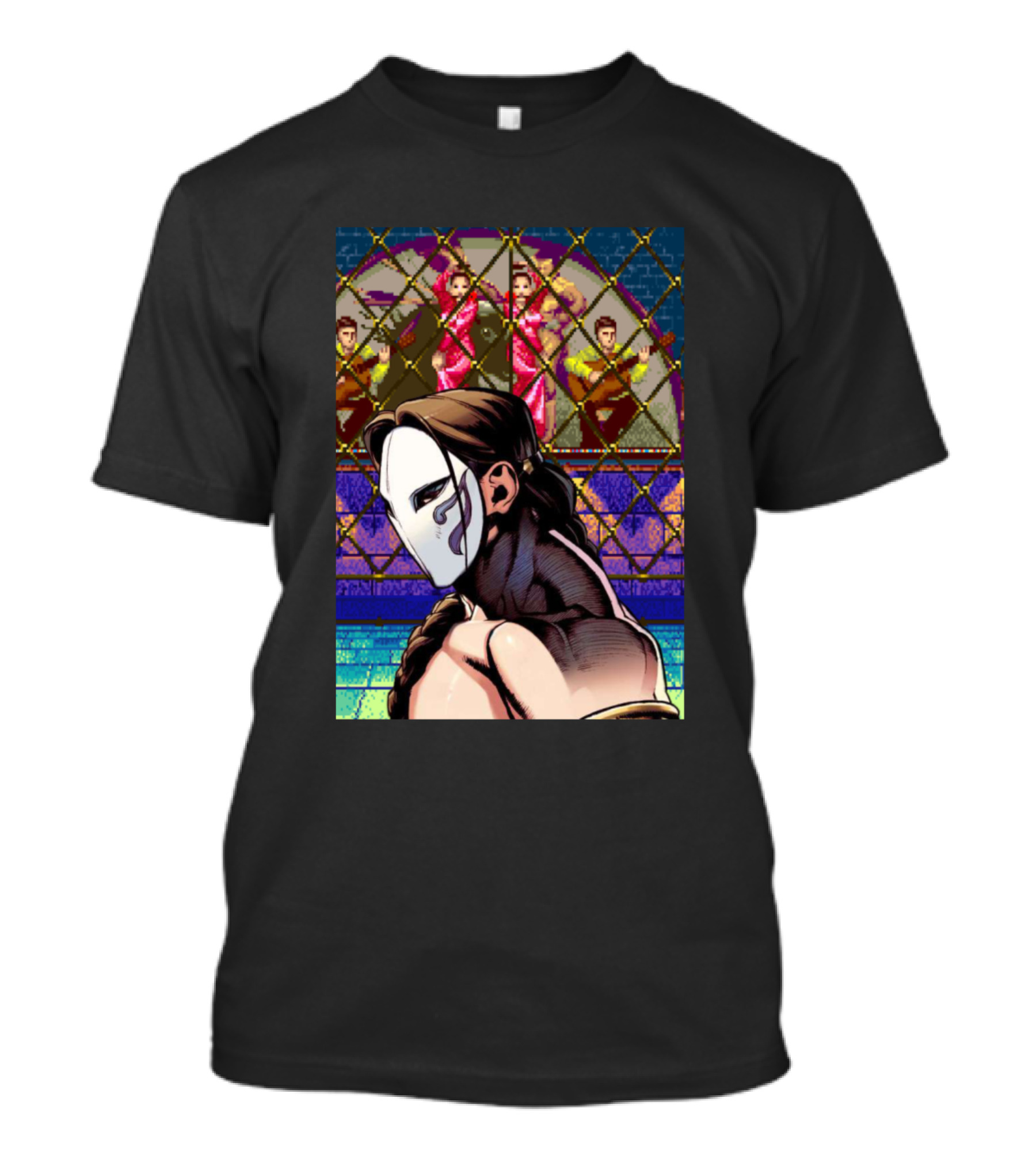 Street Fighter Vega Retro Masked Fighter Scene T-Shirt