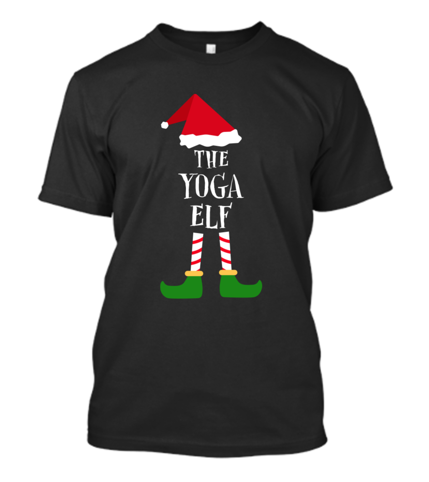 The Yoga Elf Santa Hat Holiday Fun T-Shirt