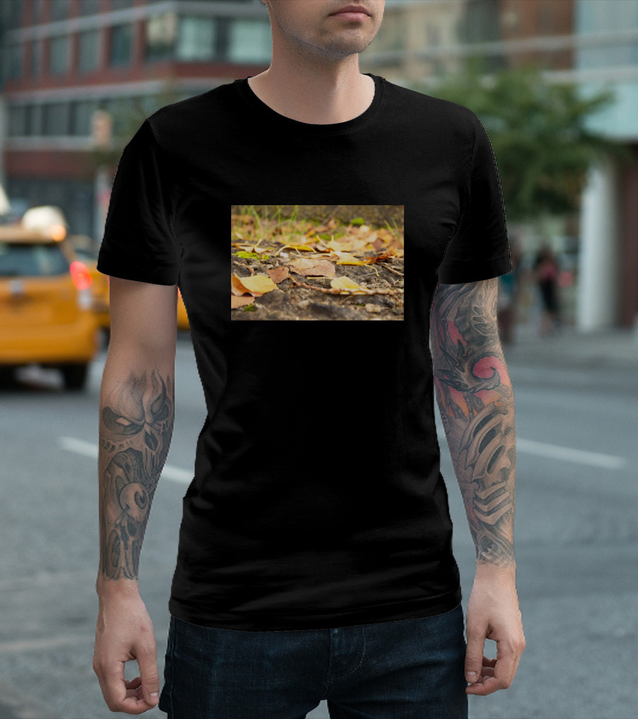 Autumn Leaves In Orange And Reds And Greens On Forest Floor Fall T-Shirt