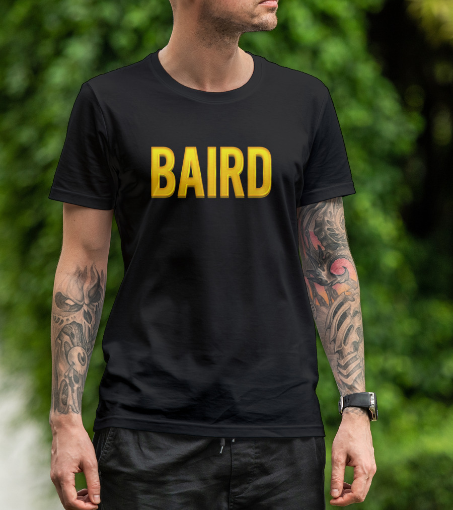 Baird Text In Bold Yellow Letters T-Shirt