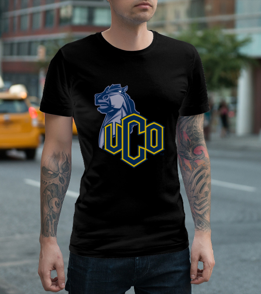 UCO Bronchos Logo with Horse Head Emblem T-Shirt