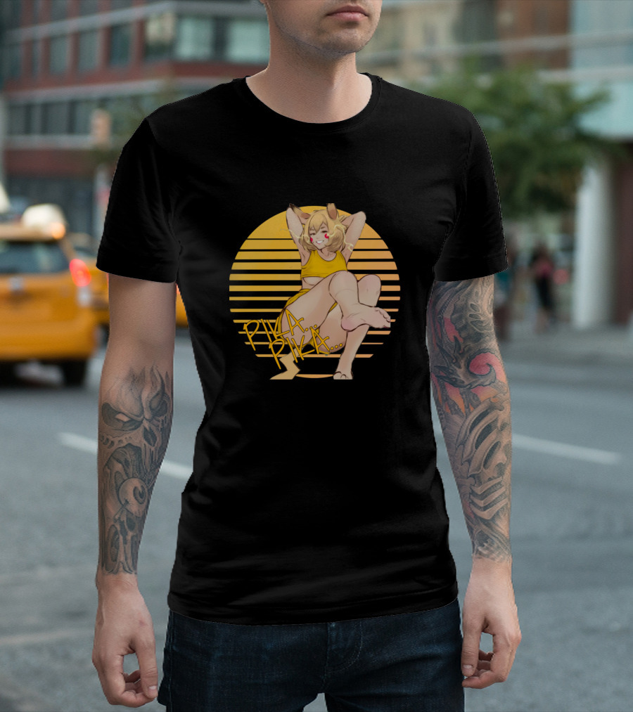 Pika Pika Girls on Yellow T-Shirt