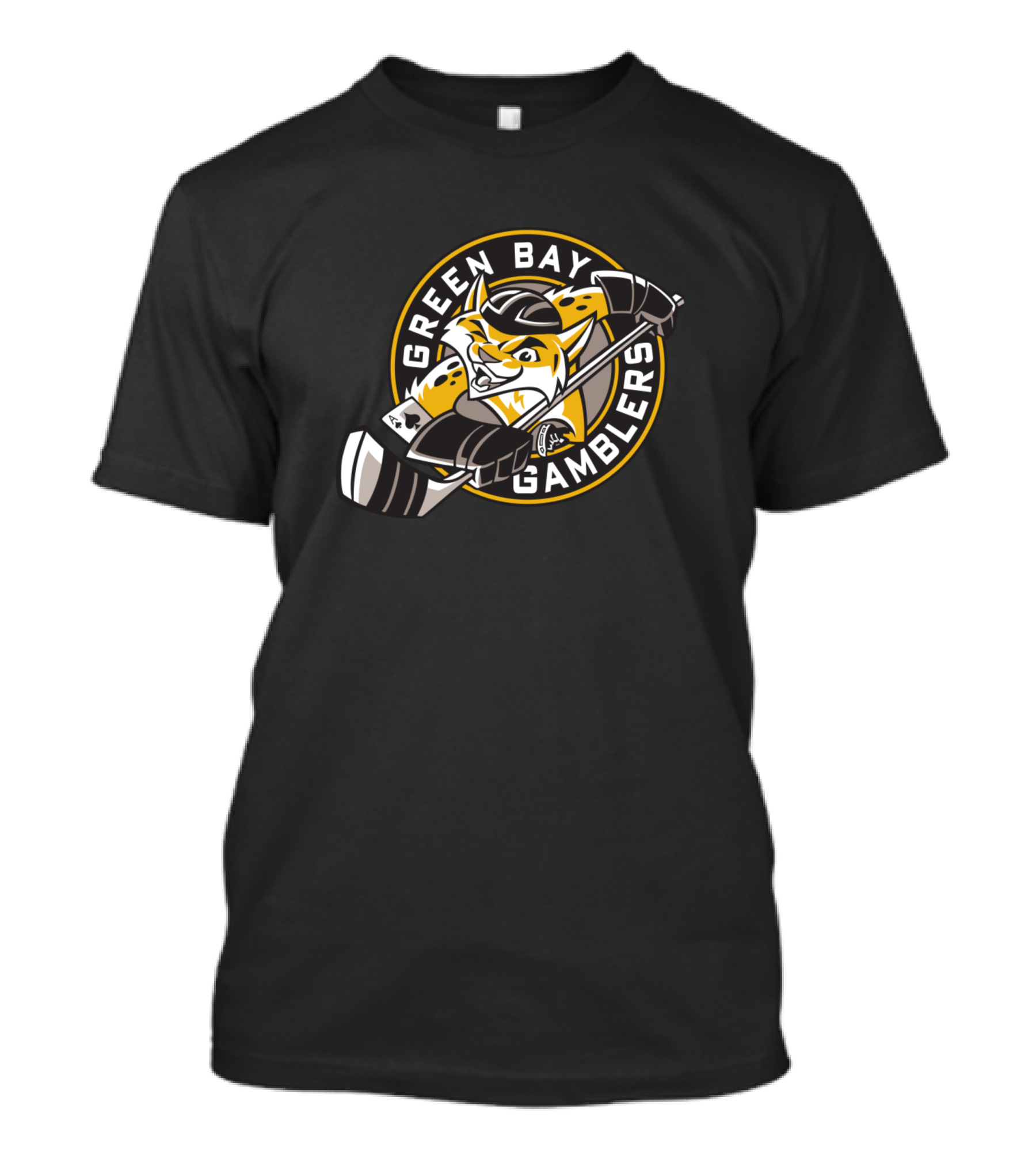 Green Bay Gamblers Hockey Team Fox Mascot T-Shirt