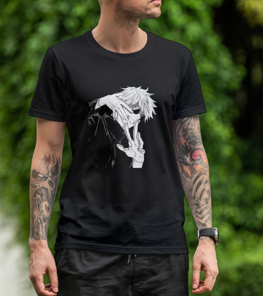 Jujutsu Kaisen Satoru Gojo Black And White Manga T-Shirt