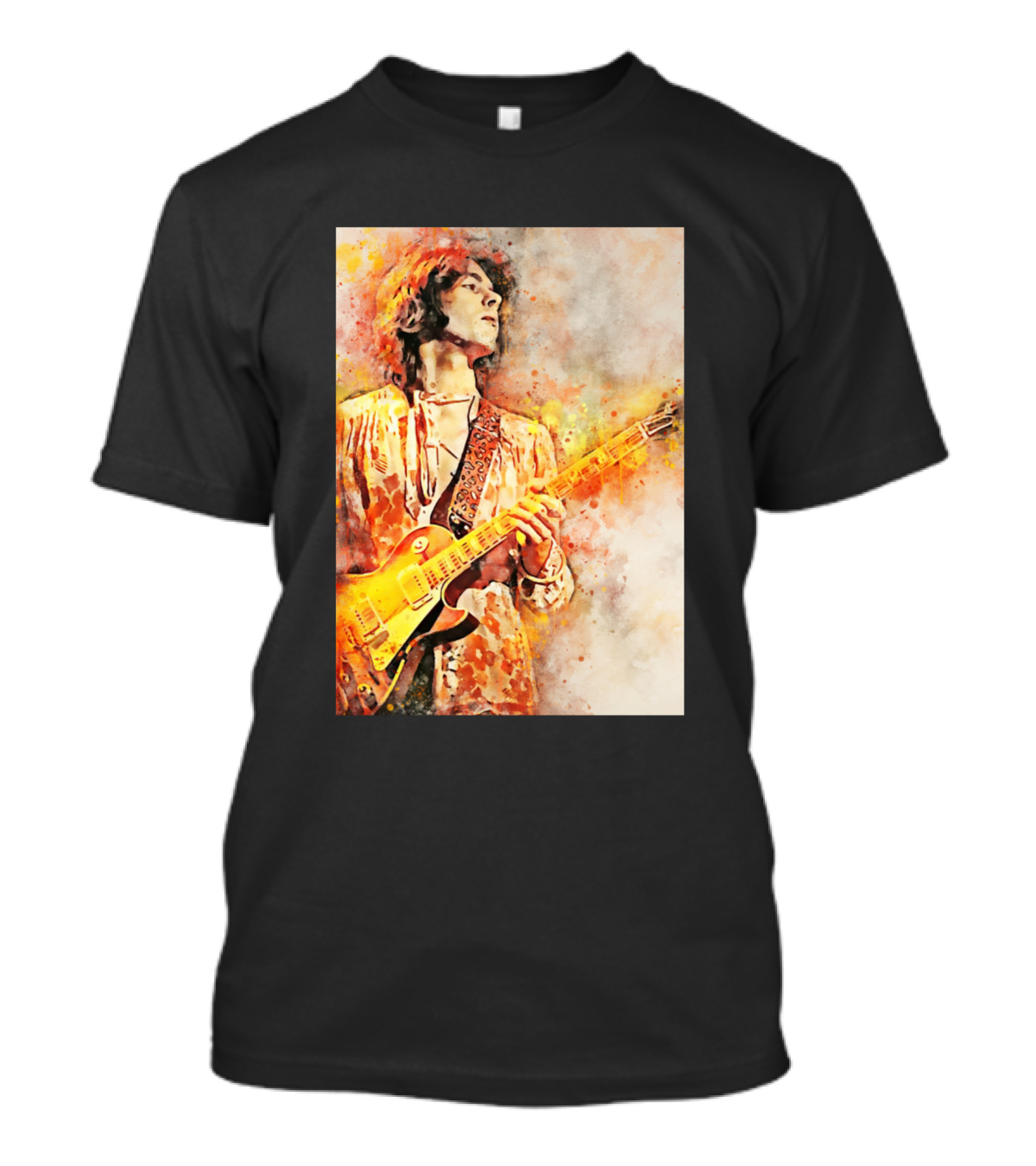 Mick Taylor Watercolor Guitarist T-Shirt