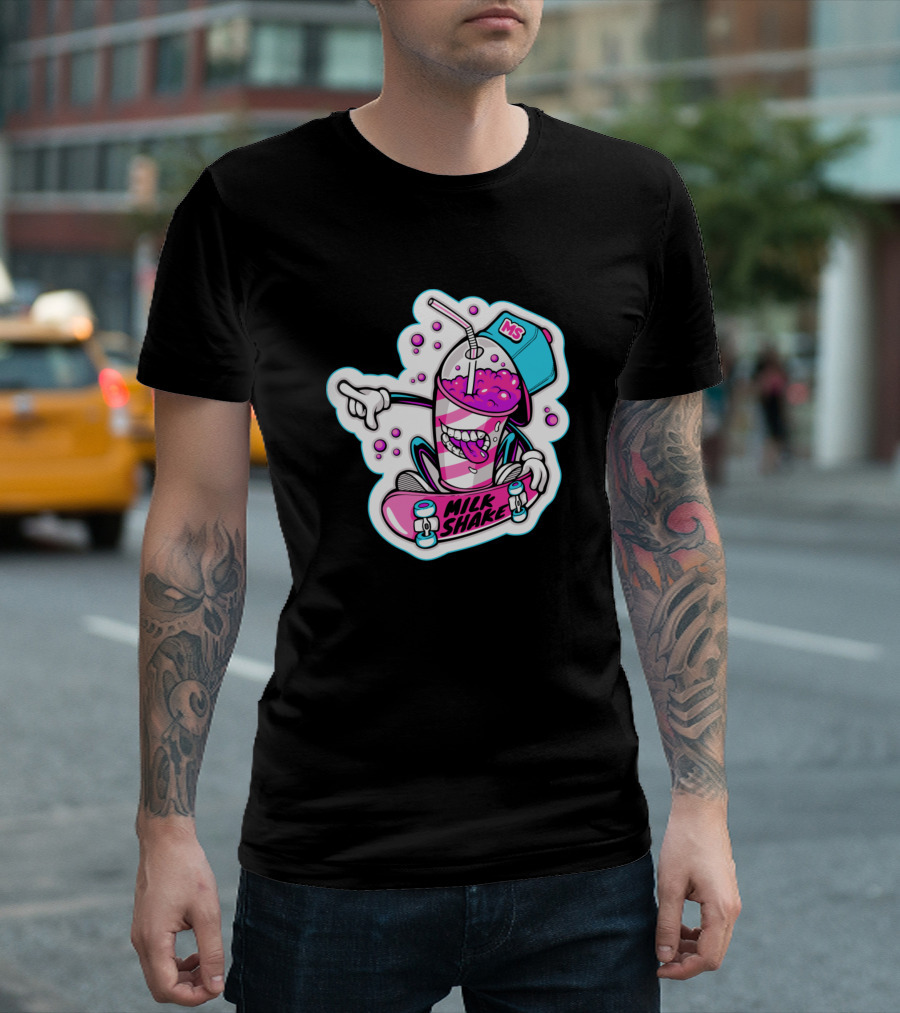 Milk Shake Skateboard MS Character T-Shirt