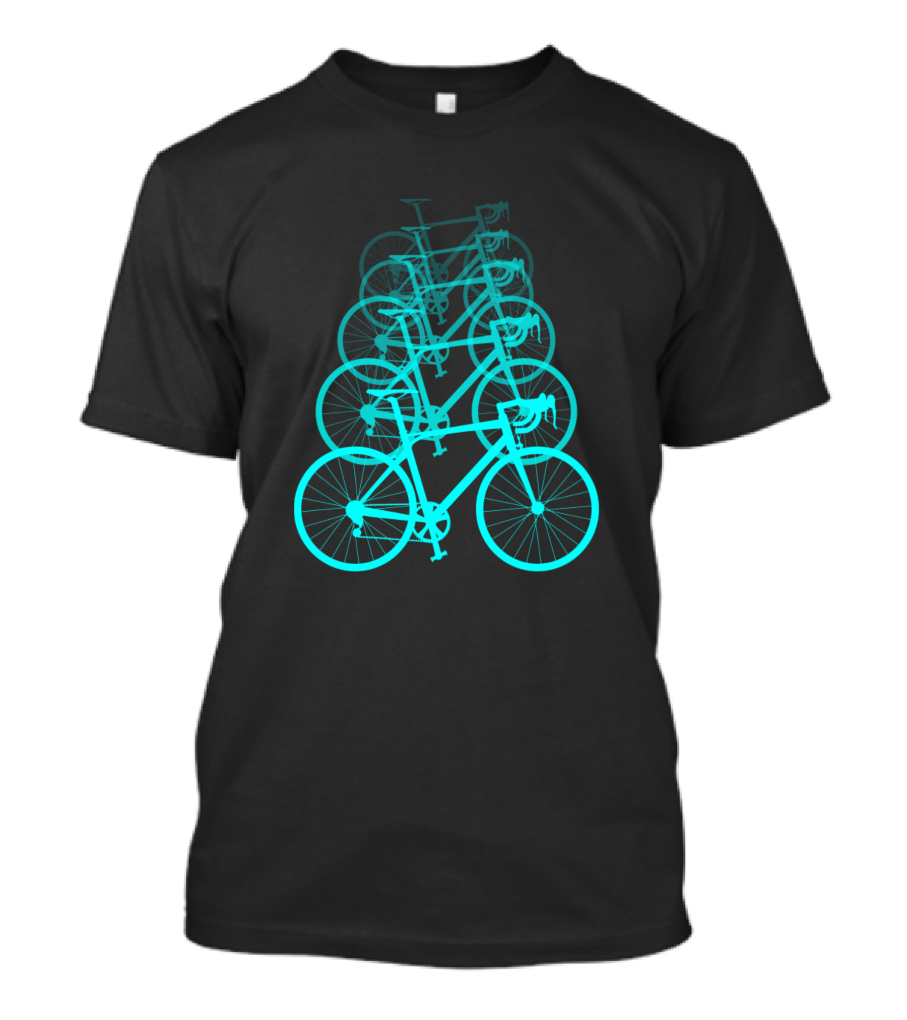 Mtb Mountain Bike Bicycle Cool Funny Cyclist Neon Outline T-Shirt