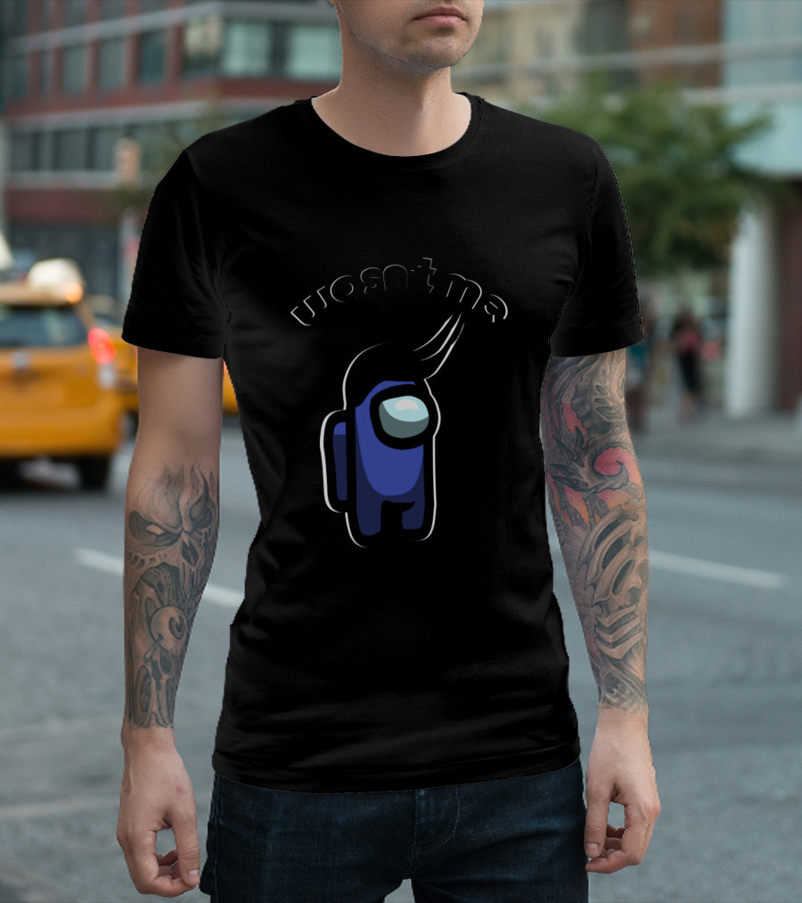 Among Us Wasn't Me Blue Crewmate With Hair T-Shirt