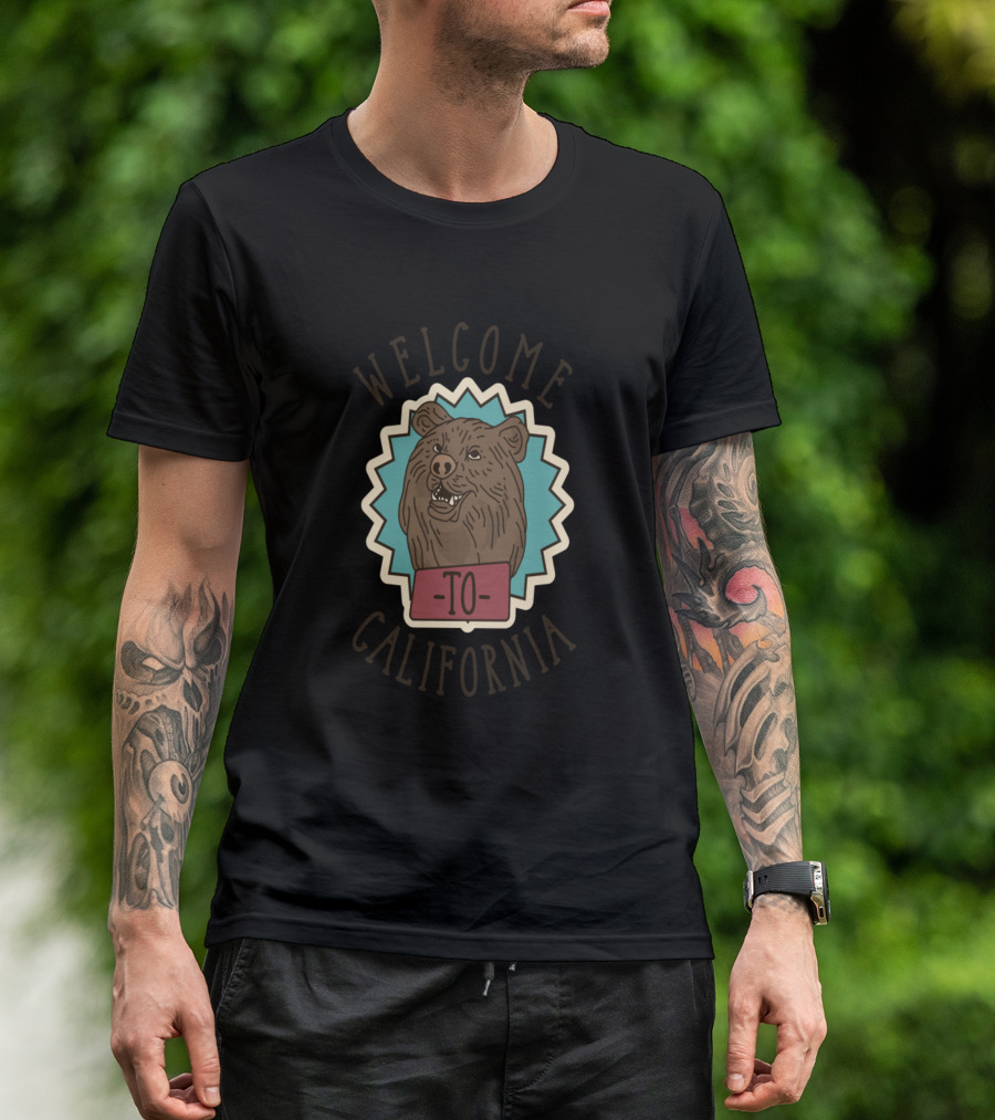 Welcome To California Bear Badge T-Shirt