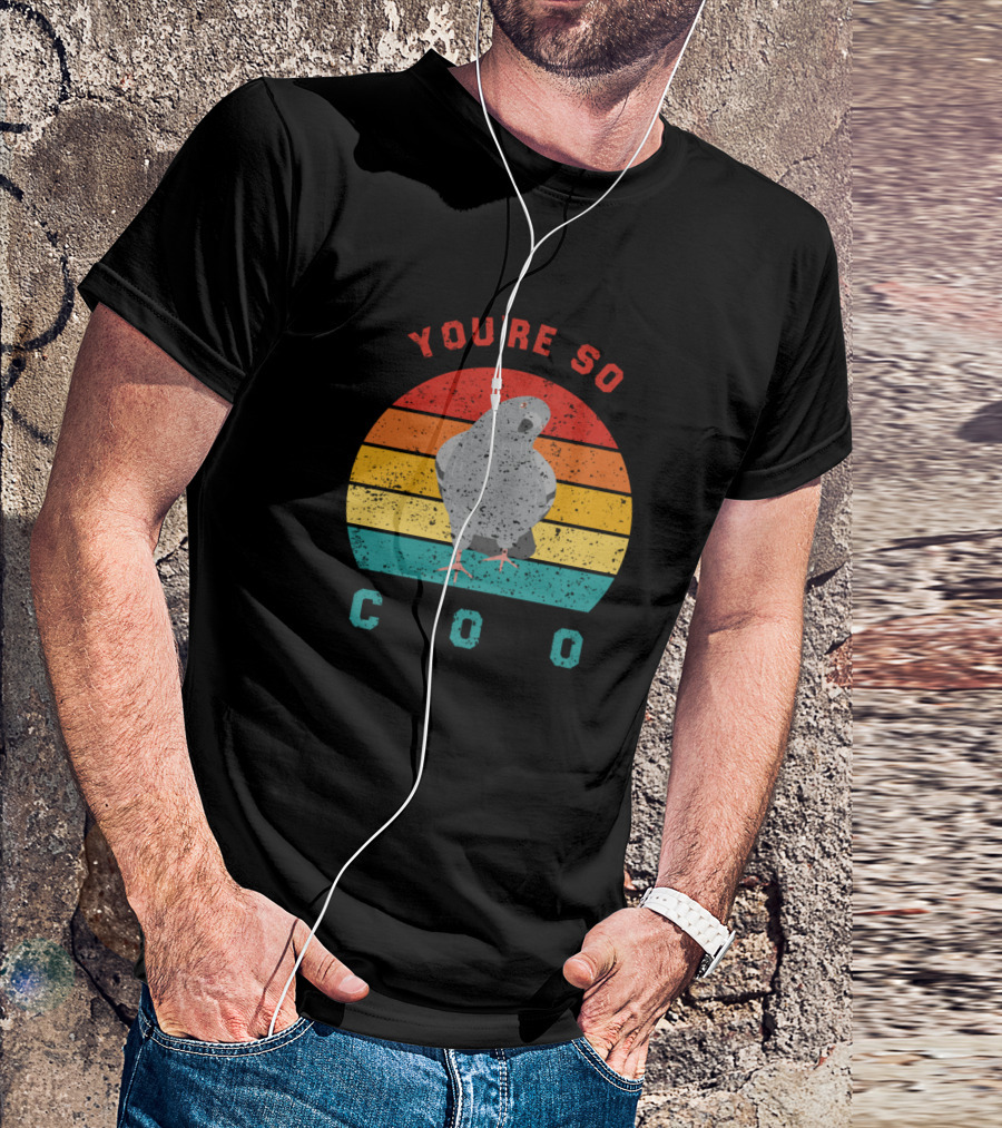 YOU'RE SO COO Retro Vintage Pigeon Sunset T-Shirt