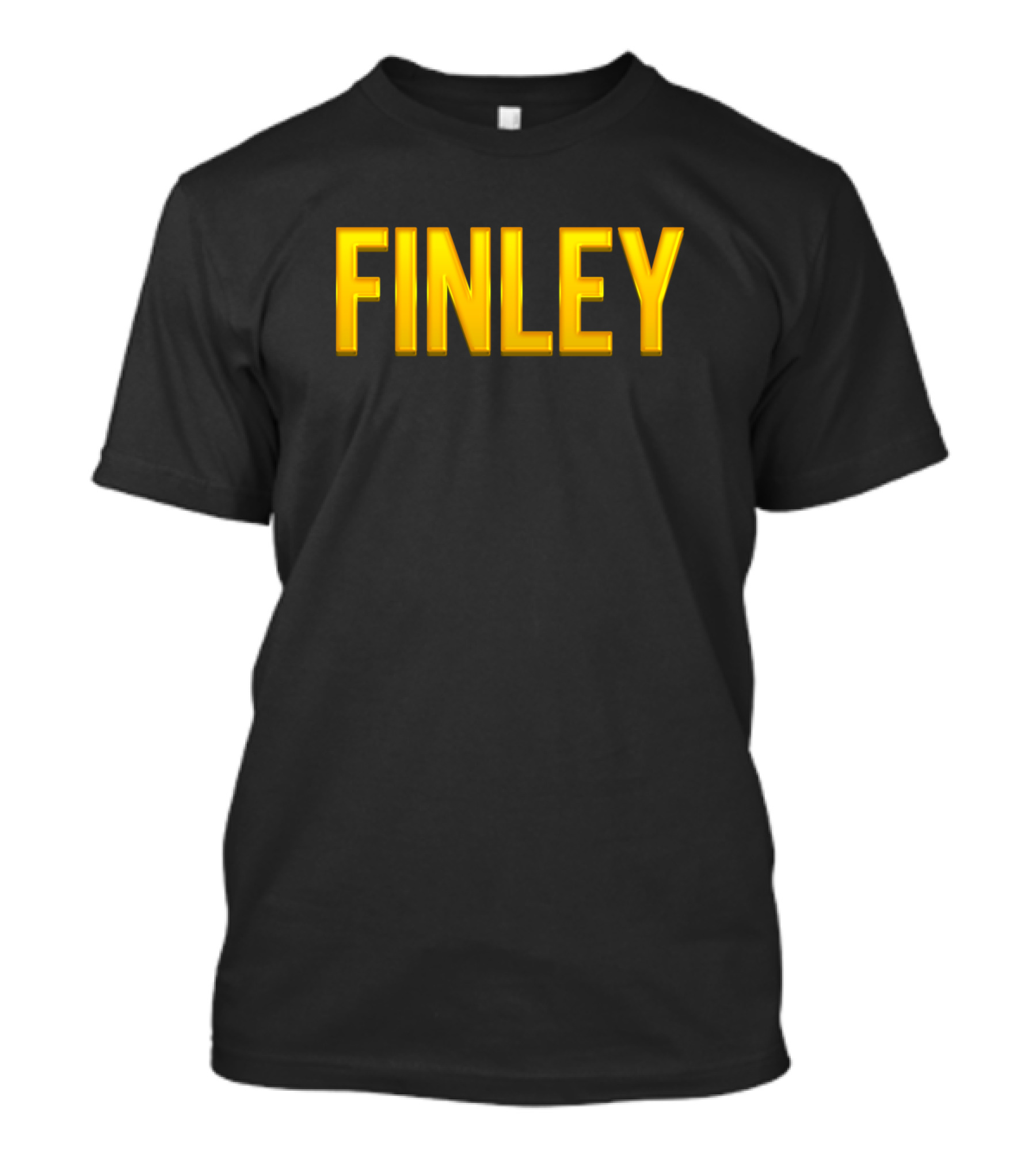 FINLEY Family Name Bold Gold Text T-Shirt