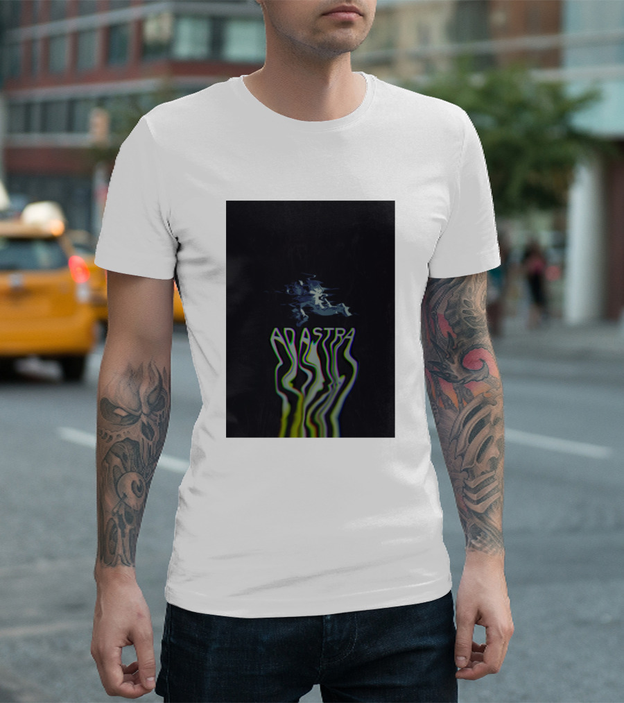 Ad Astra Space Journey Astronaut Glitch Effect T-Shirt