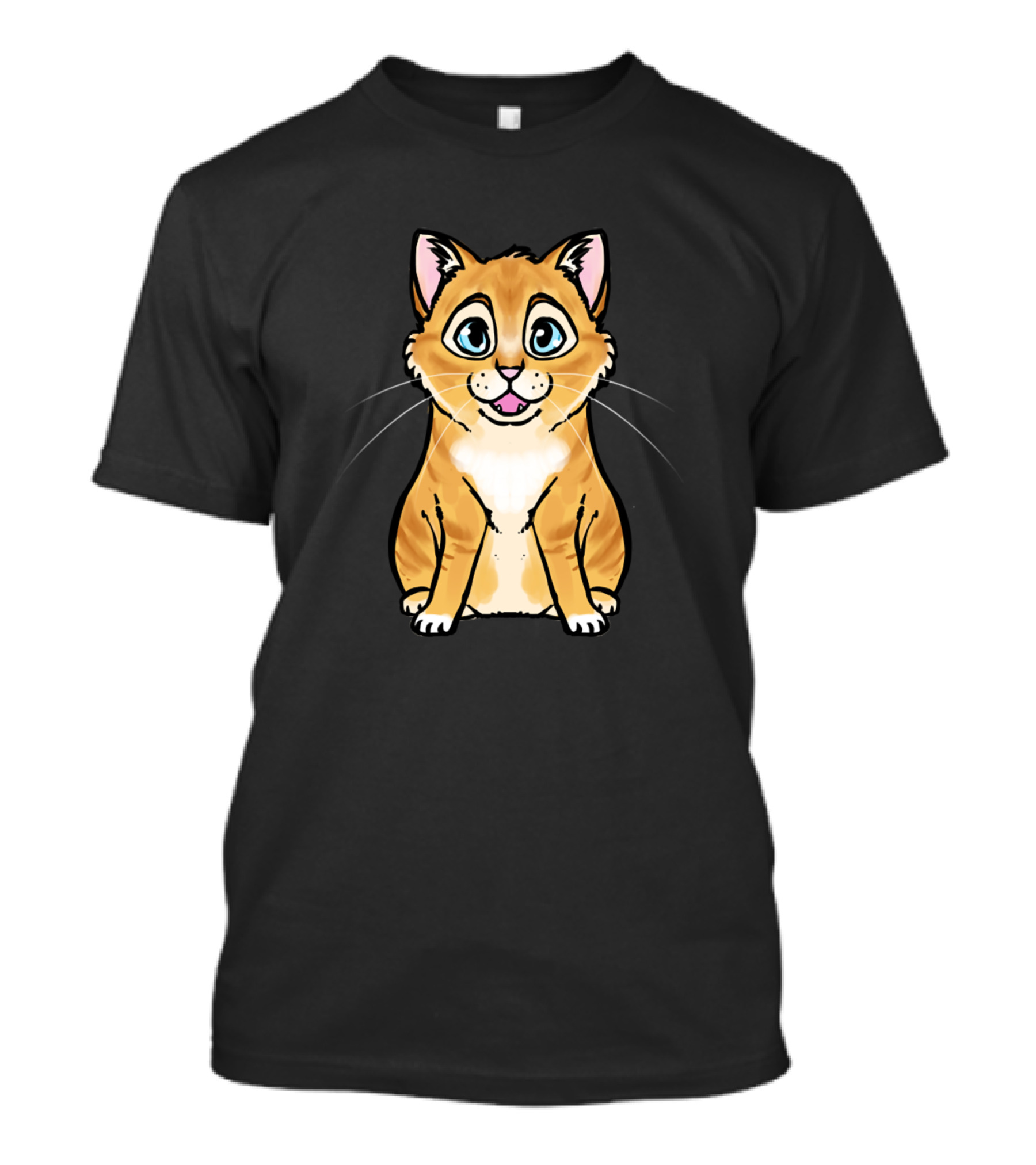 Bobby The Wobbly Kitten Happy Ginger Feline With Big Blue Eyes T-Shirt
