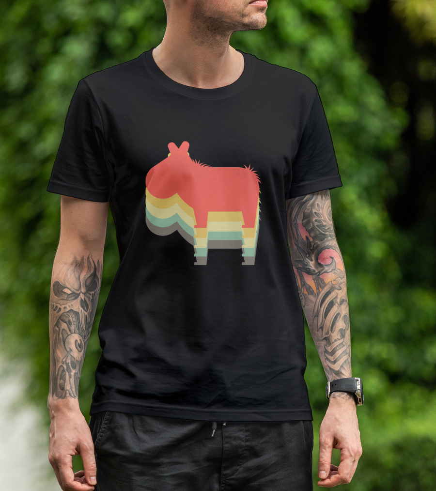 Capybara Guinea Pig Retro Layered T-Shirt