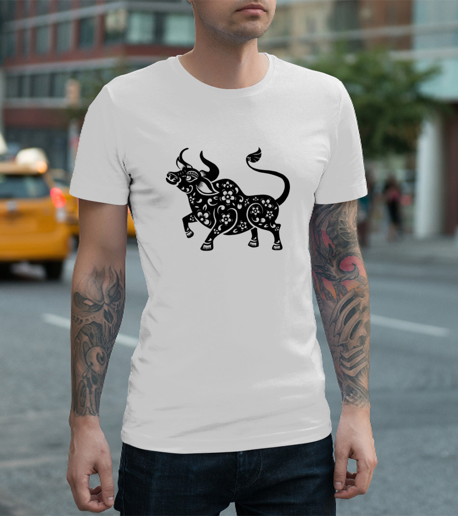 Chinese New Year Year Of The Ox Floral T-Shirt