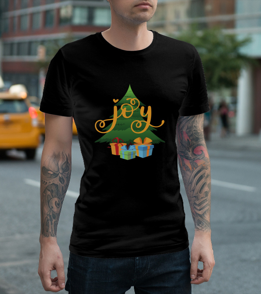 Joyful Christmas Tree with Colorful Presents T-Shirt