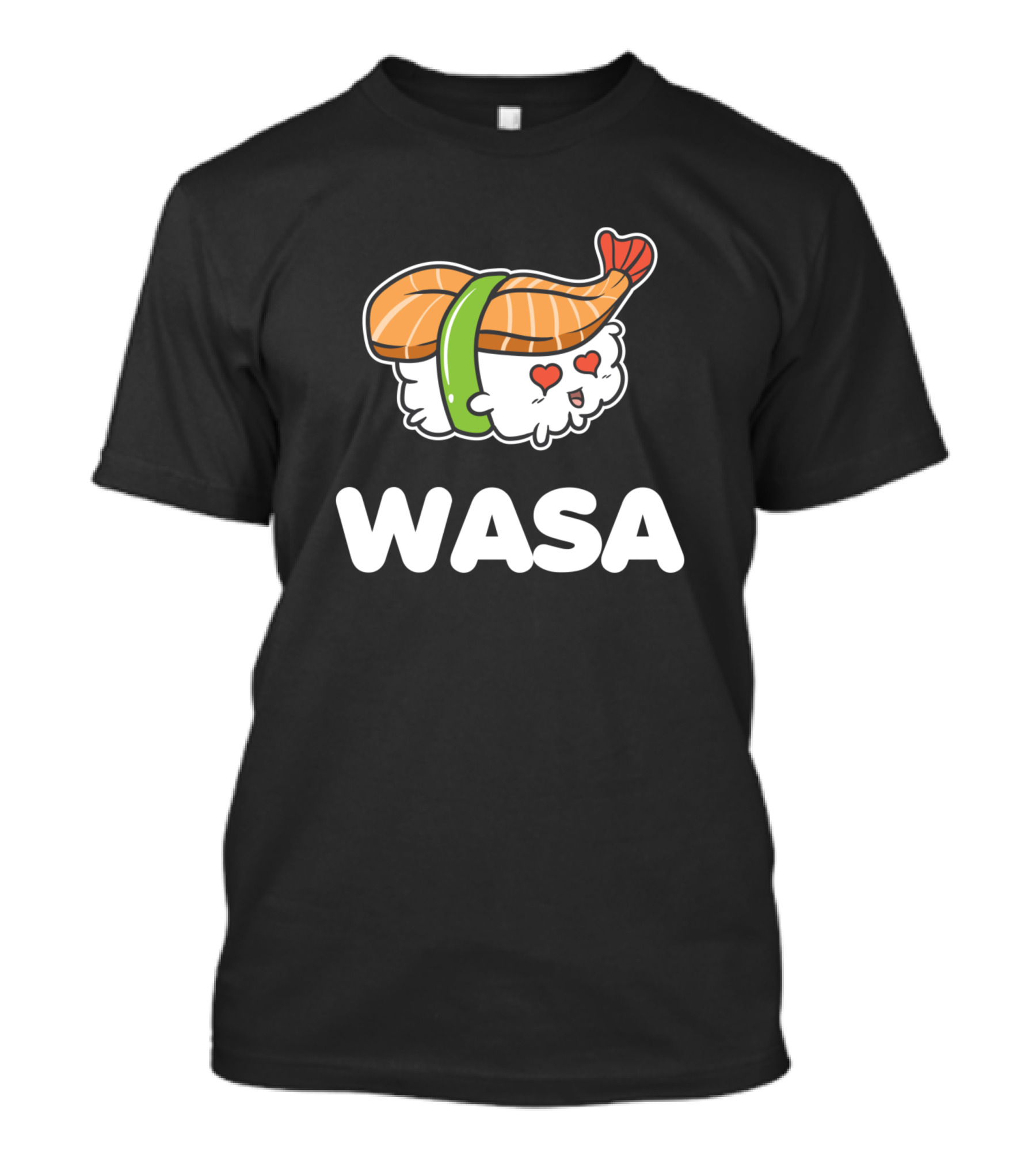 Couples Matching Heart Eyes WASA Cartoon Sushi T-Shirt