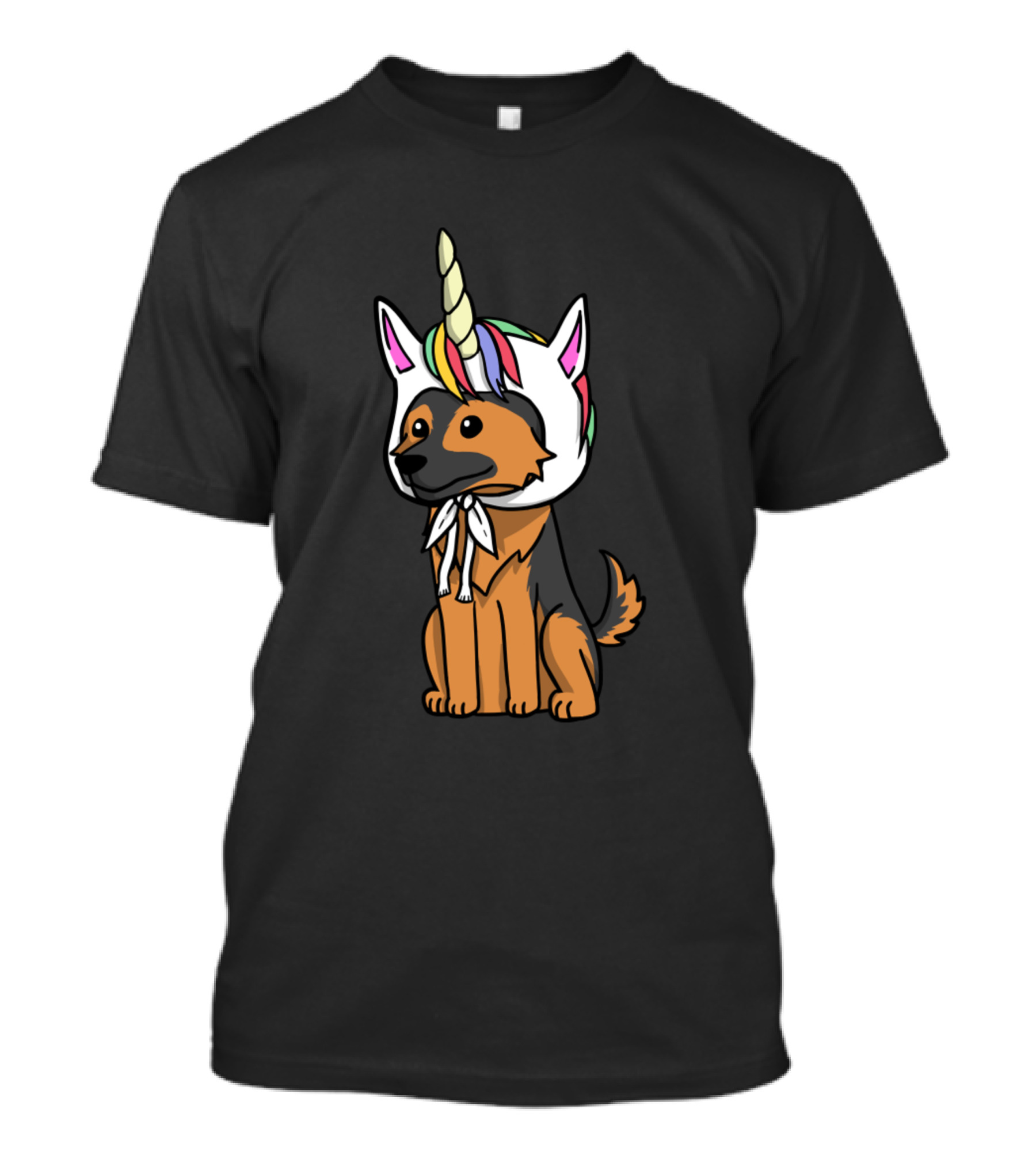German Shepherd In Unicorn Costume Funny Dog T-Shirt