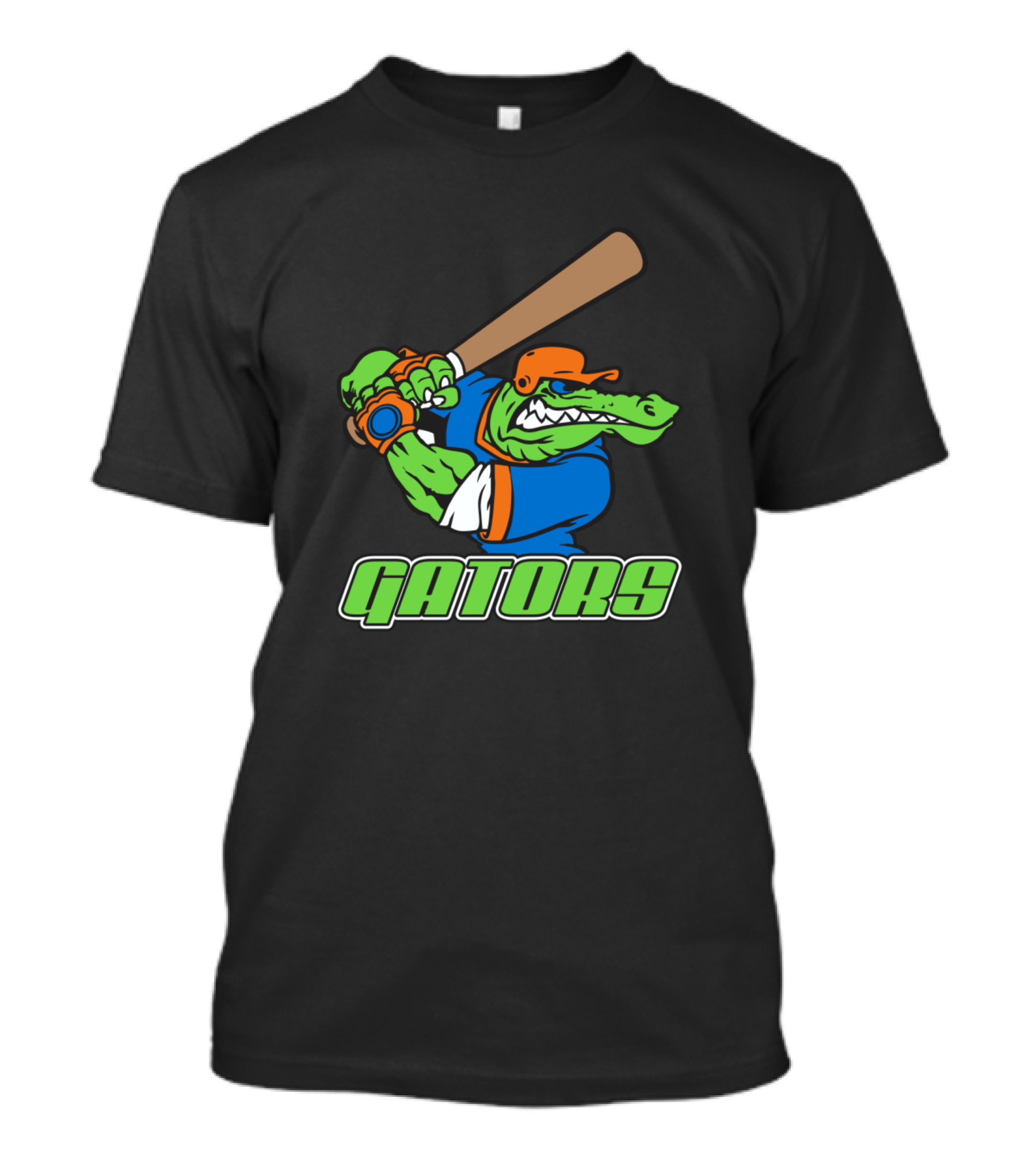 Gators Baseball Alligator Cartoon Bat Swinging Sports Mascot T-Shirt