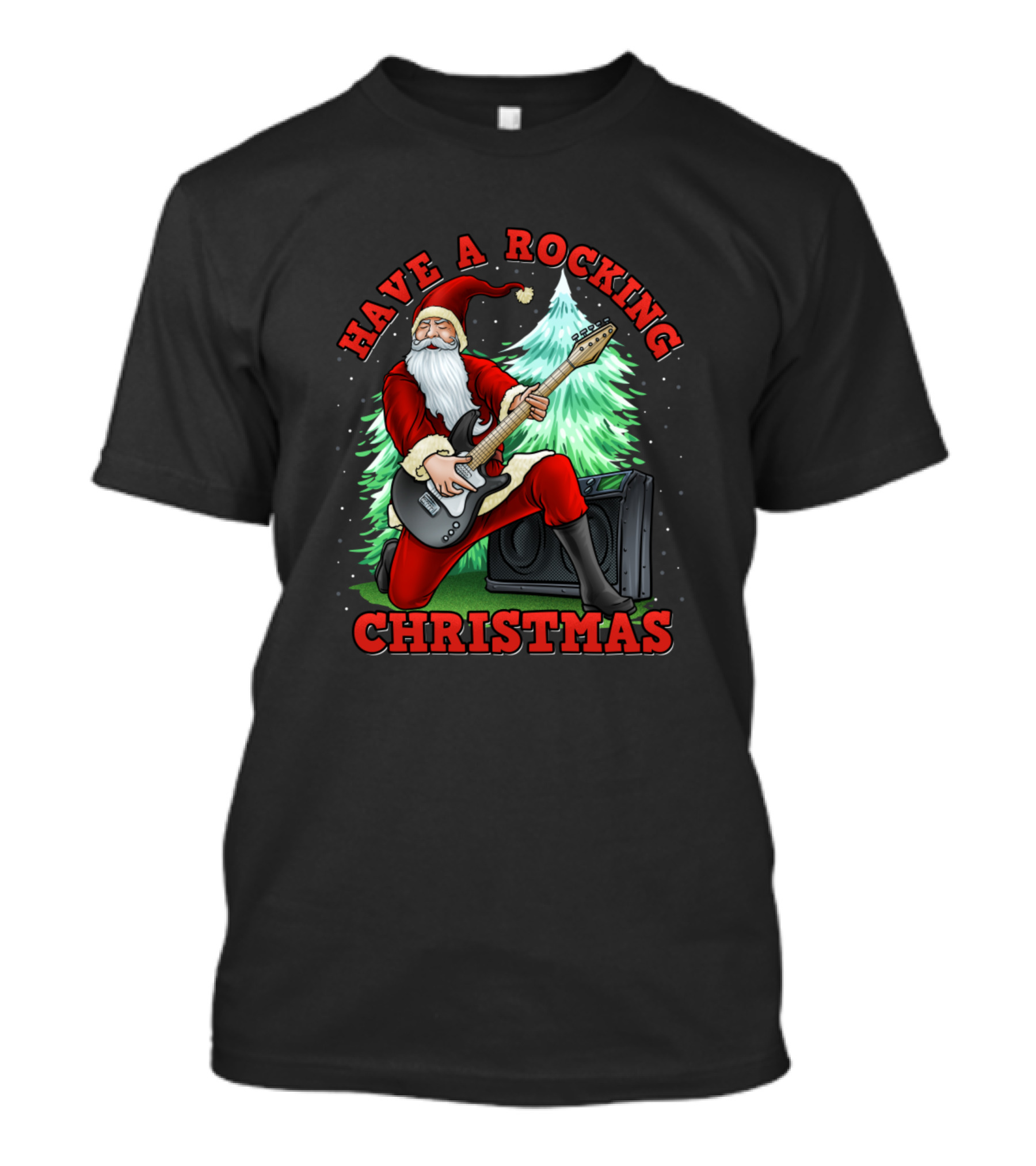 Have A Rocking Christmas Santa Claus Guitar Amp T-Shirt