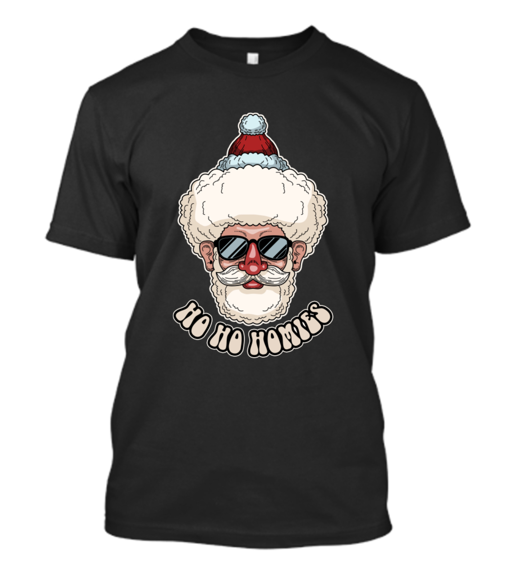 Ho Ho Homies Funny Santa Afro Christmas T-Shirt