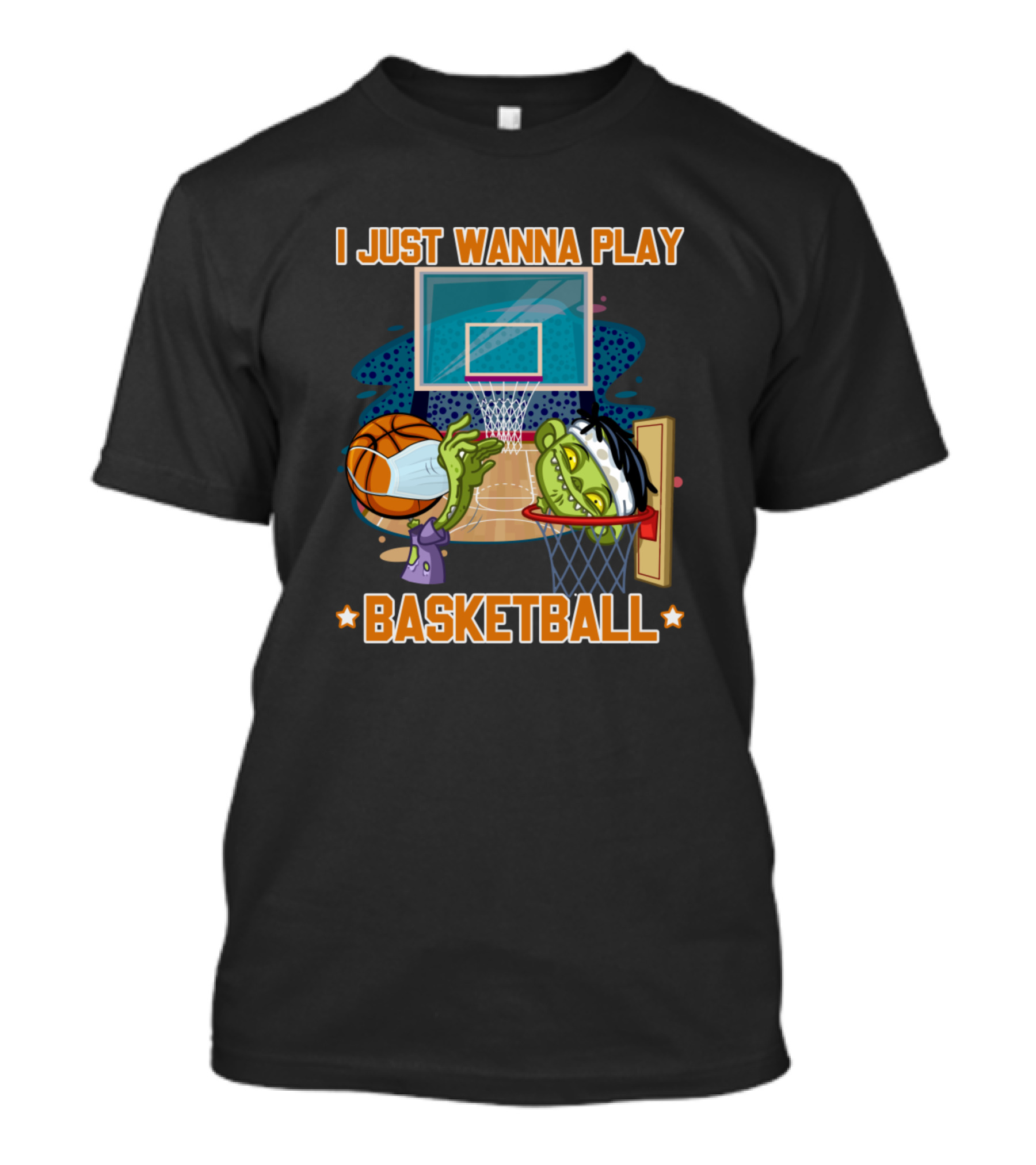 I Just Wanna Play Basketball Alien Hoops Game T-Shirt