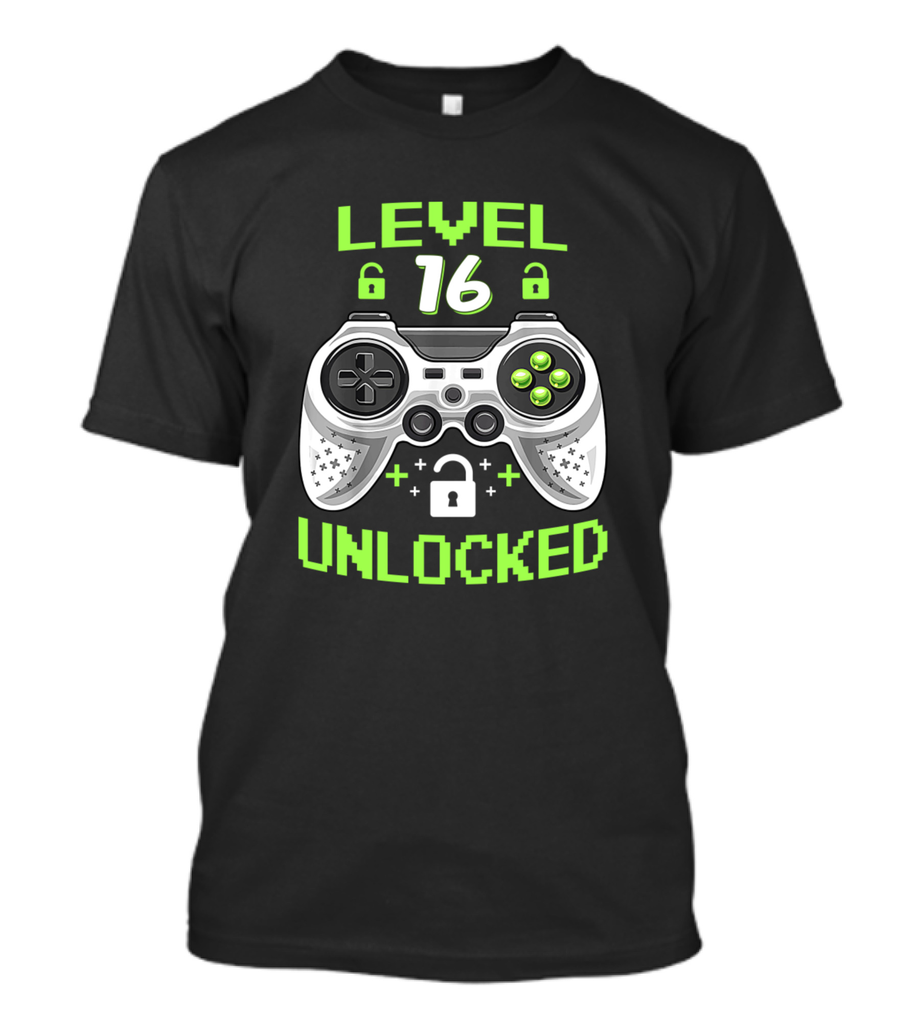 Level 16 Unlocked Video Game Controller 16 Years Old Birthday T-Shirt
