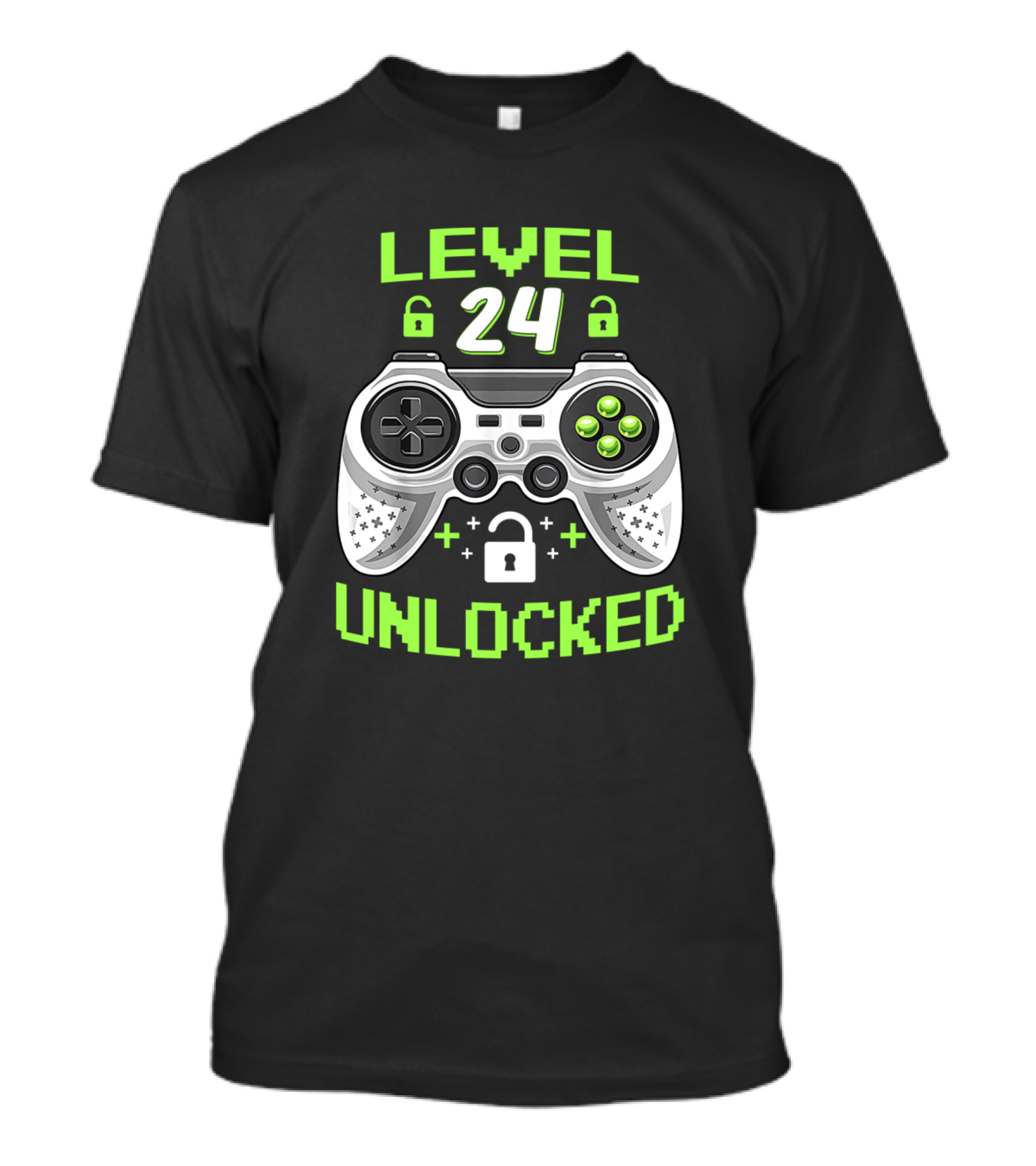 Level 24 Unlocked 24 Years Old Birthday Gaming Controller T-Shirt