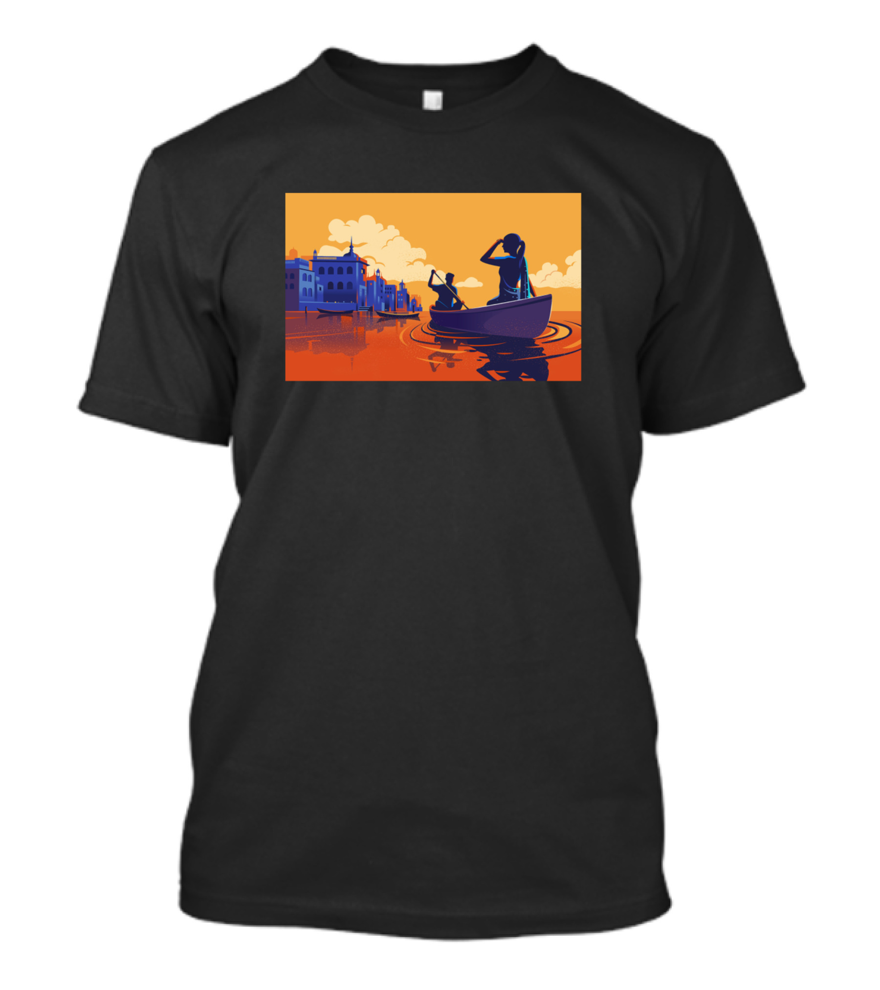 Exploring New Horizons By The River In Vibrant Sunset T-Shirt