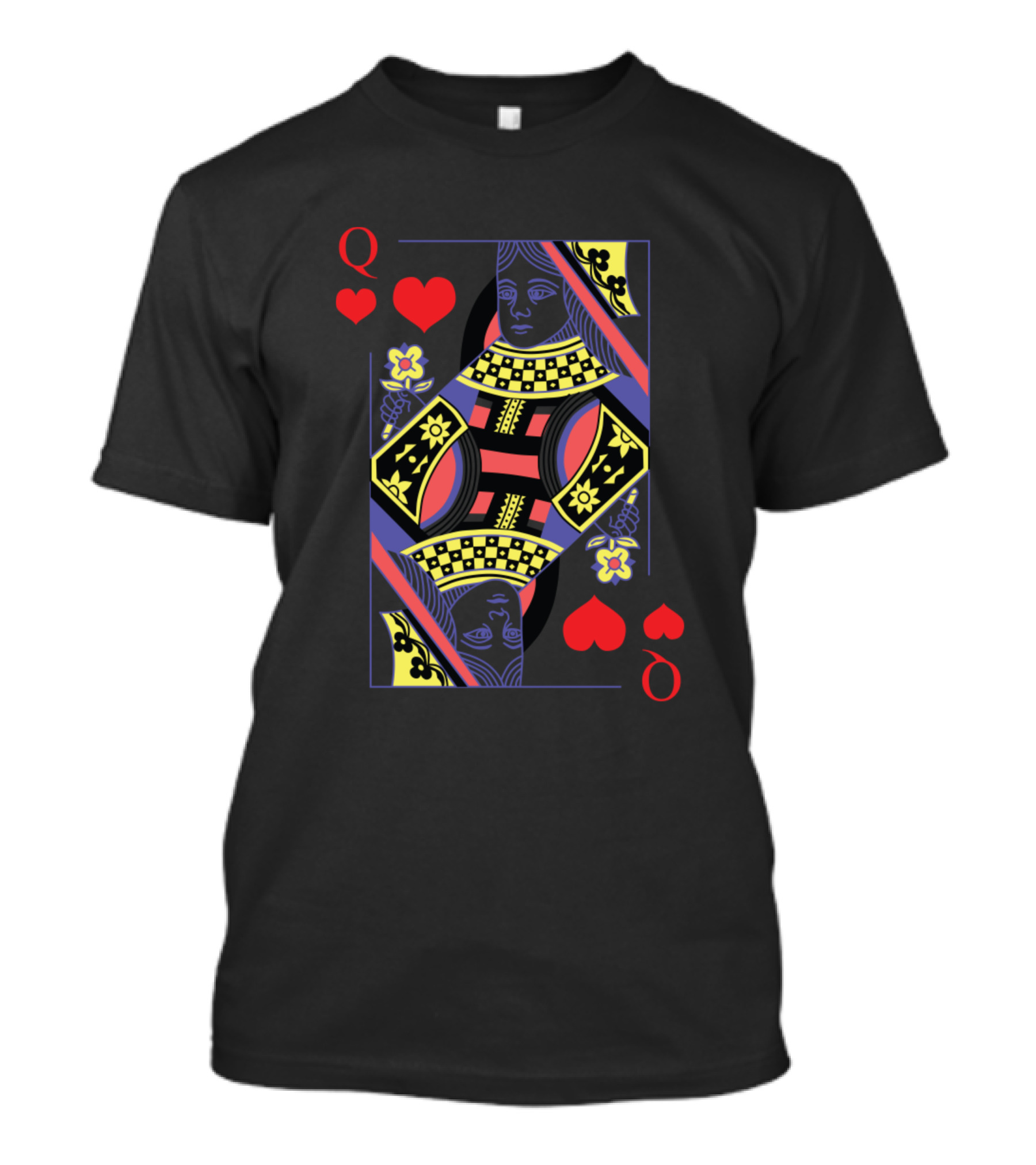Matching Couple Queen Of Hearts Playing Card T-Shirt