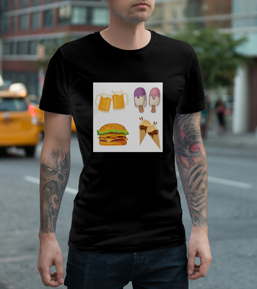 Beer Ice Cream Popsicle Burger Collection T-Shirt