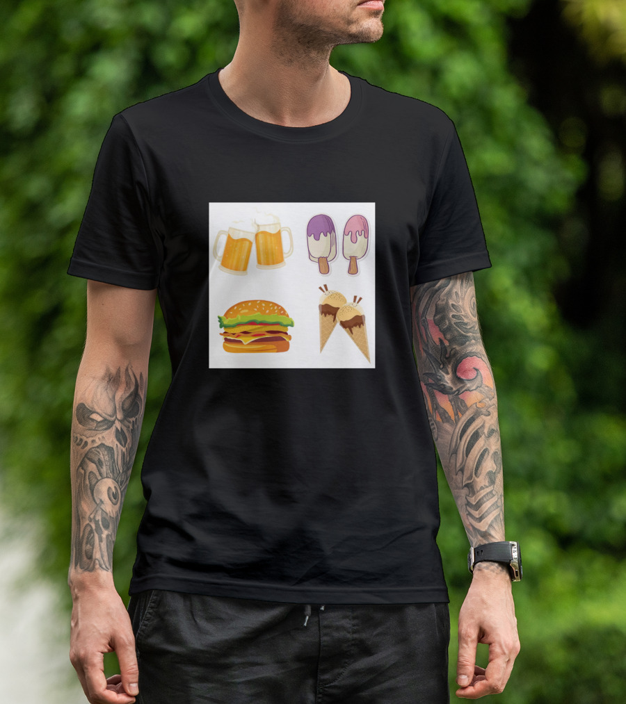 Beer Ice Cream Popsicle Burger Collection T-Shirt