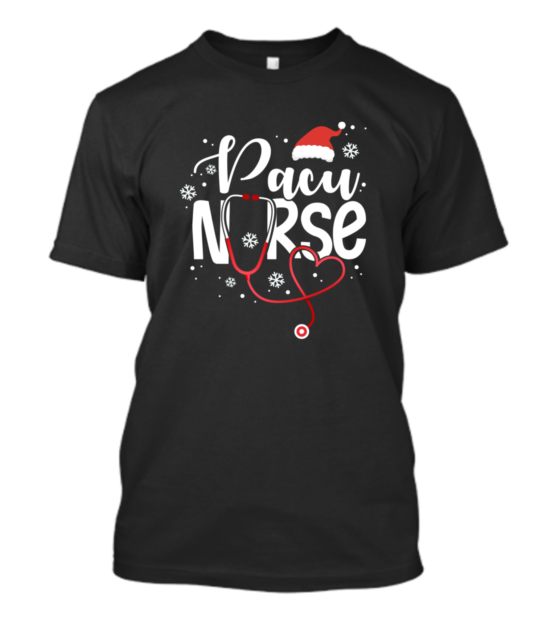 Santas Favorite Pacu Nurse Stethoscope Christmas Hat Snowflakes T-Shirt