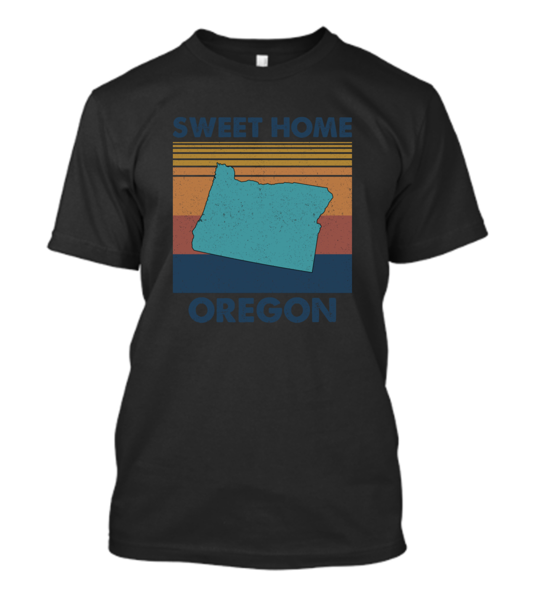 Sweet Home Oregon State Map Retro Stripes T-Shirt