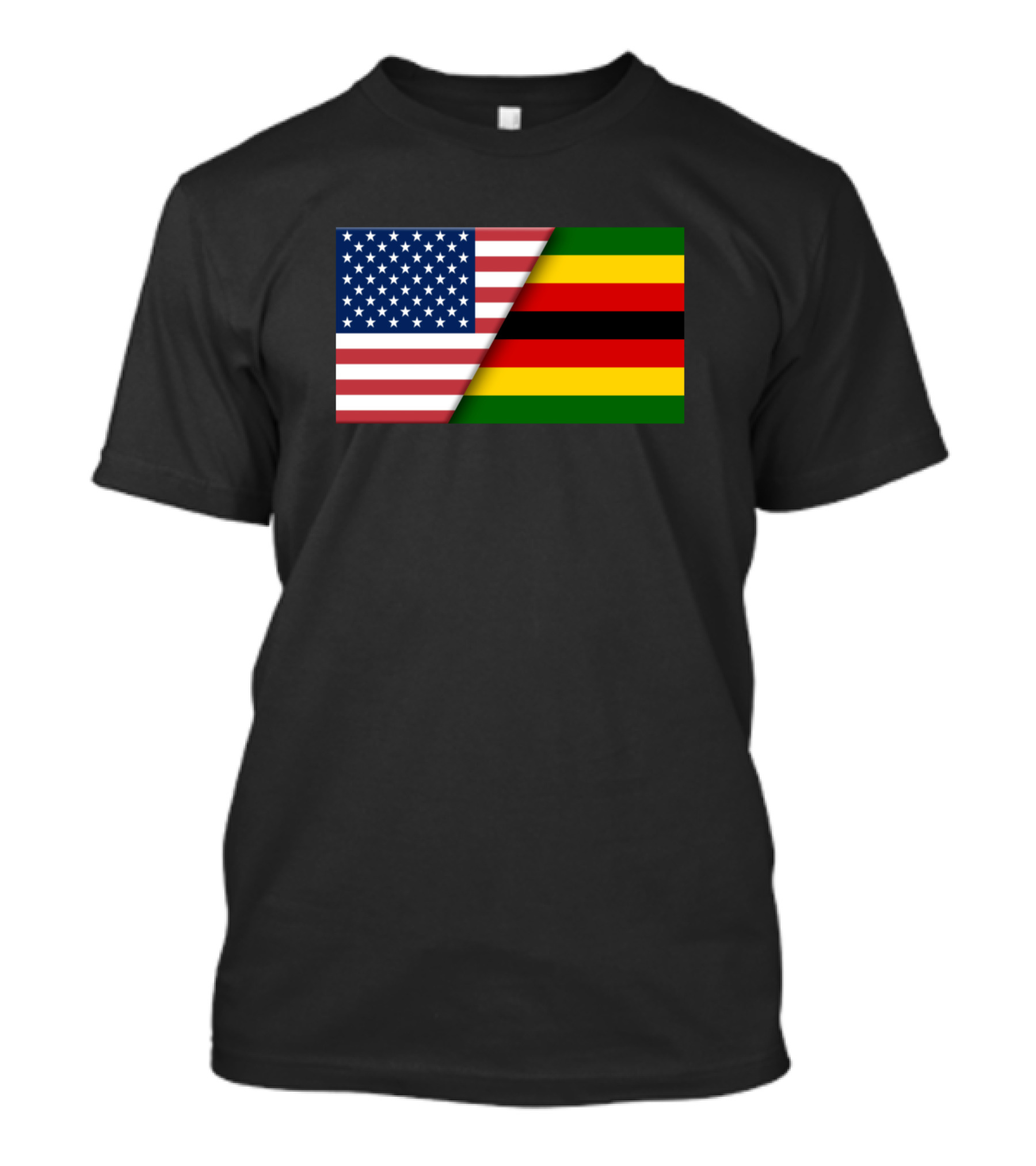 Usa Flag Zimbabwe Flag Immigrant Ancestry Homeland Connection T-Shirt