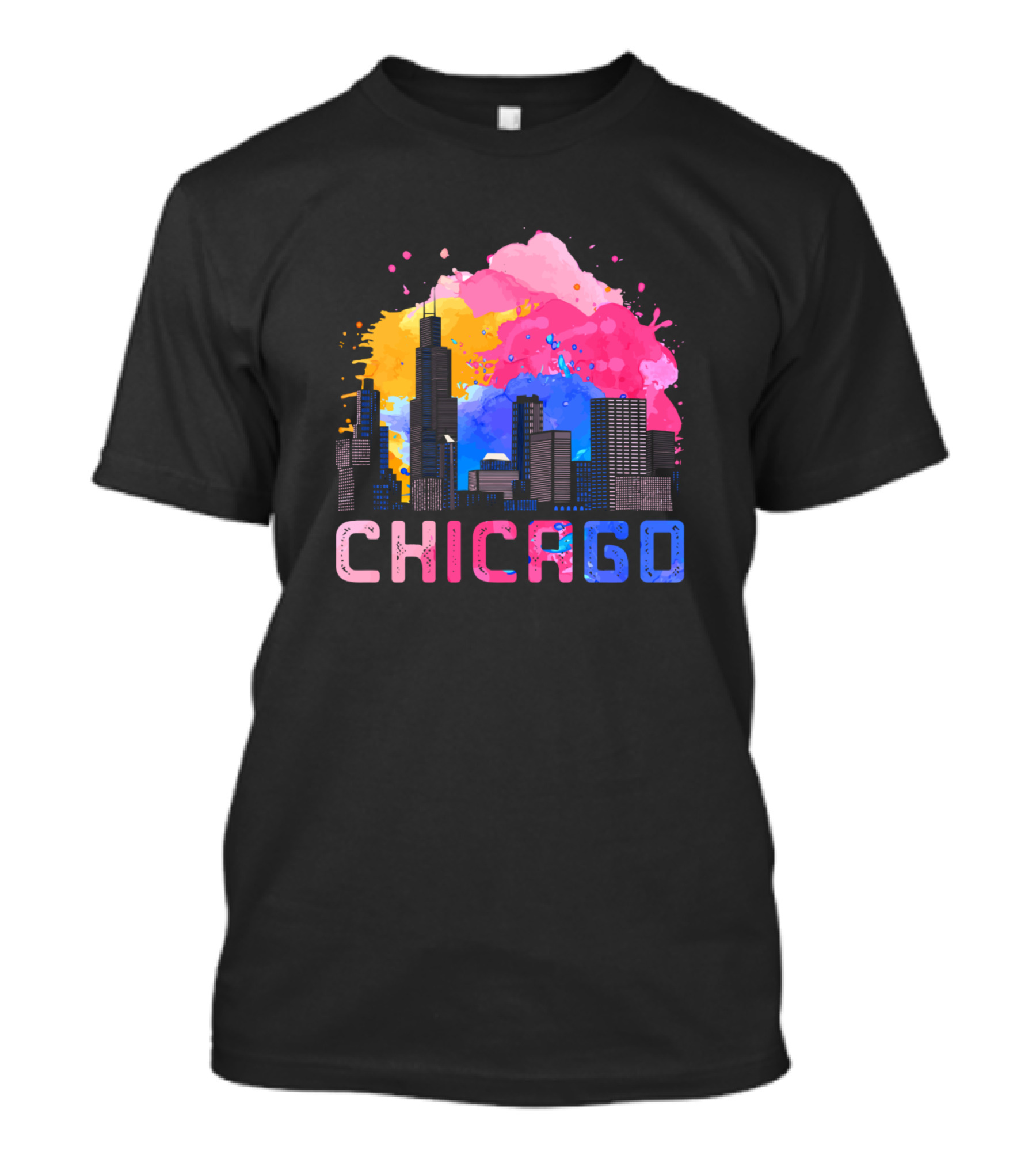 Chicago Skyline Colorful Retro Illinois T-Shirt