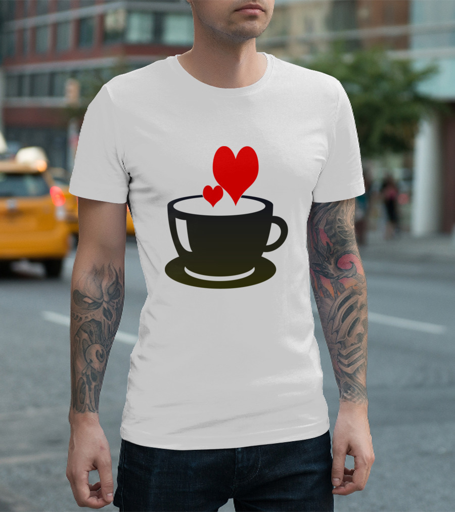 Cup Of Love Hearts In Coffee Cup T-Shirt