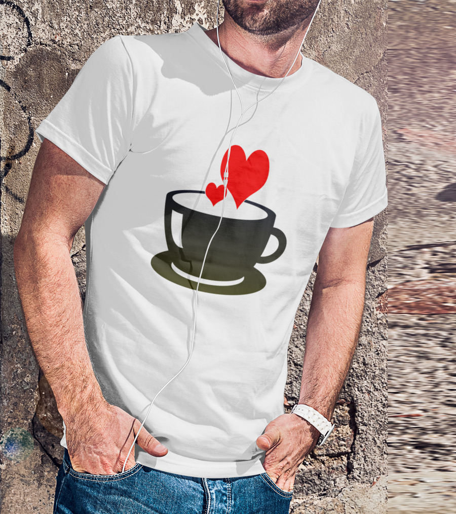 Cup Of Love Hearts In Coffee Cup T-Shirt