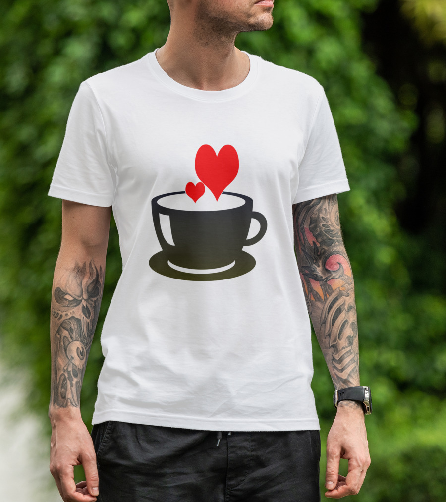 Cup Of Love Hearts In Coffee Cup T-Shirt