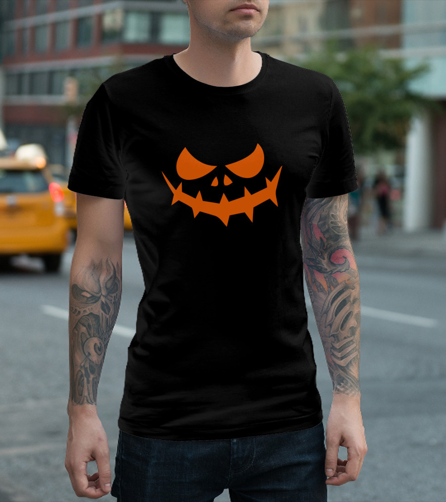 Halloween Monster Face Mask Jack-O'-Lantern Grin T-Shirt