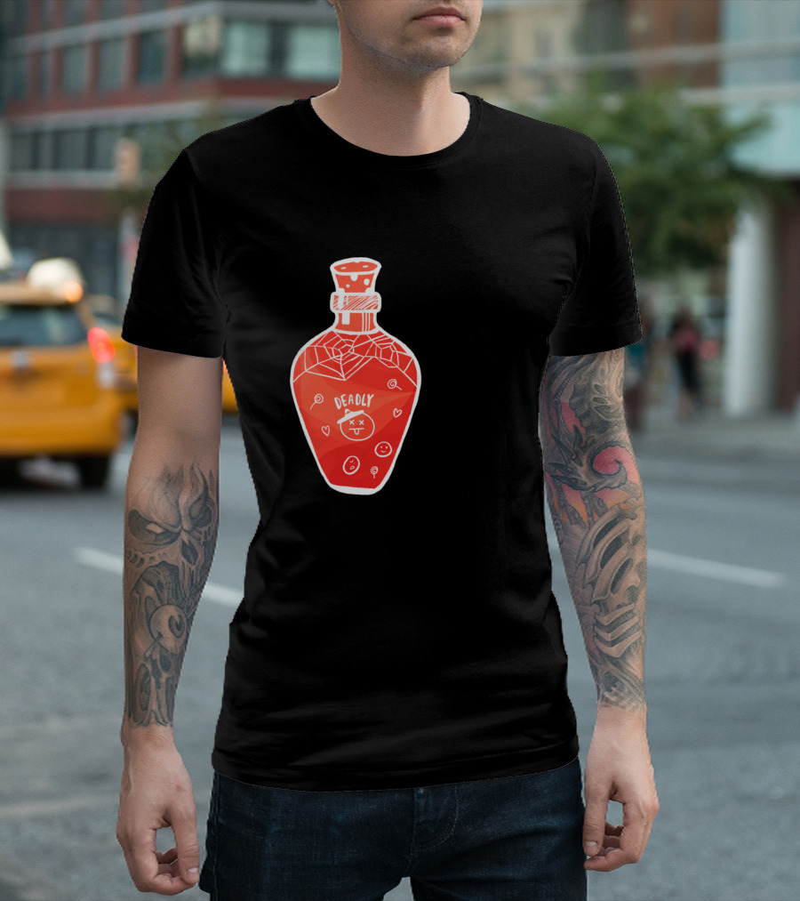 Deadly Red Potion Halloween Emoji T-Shirt
