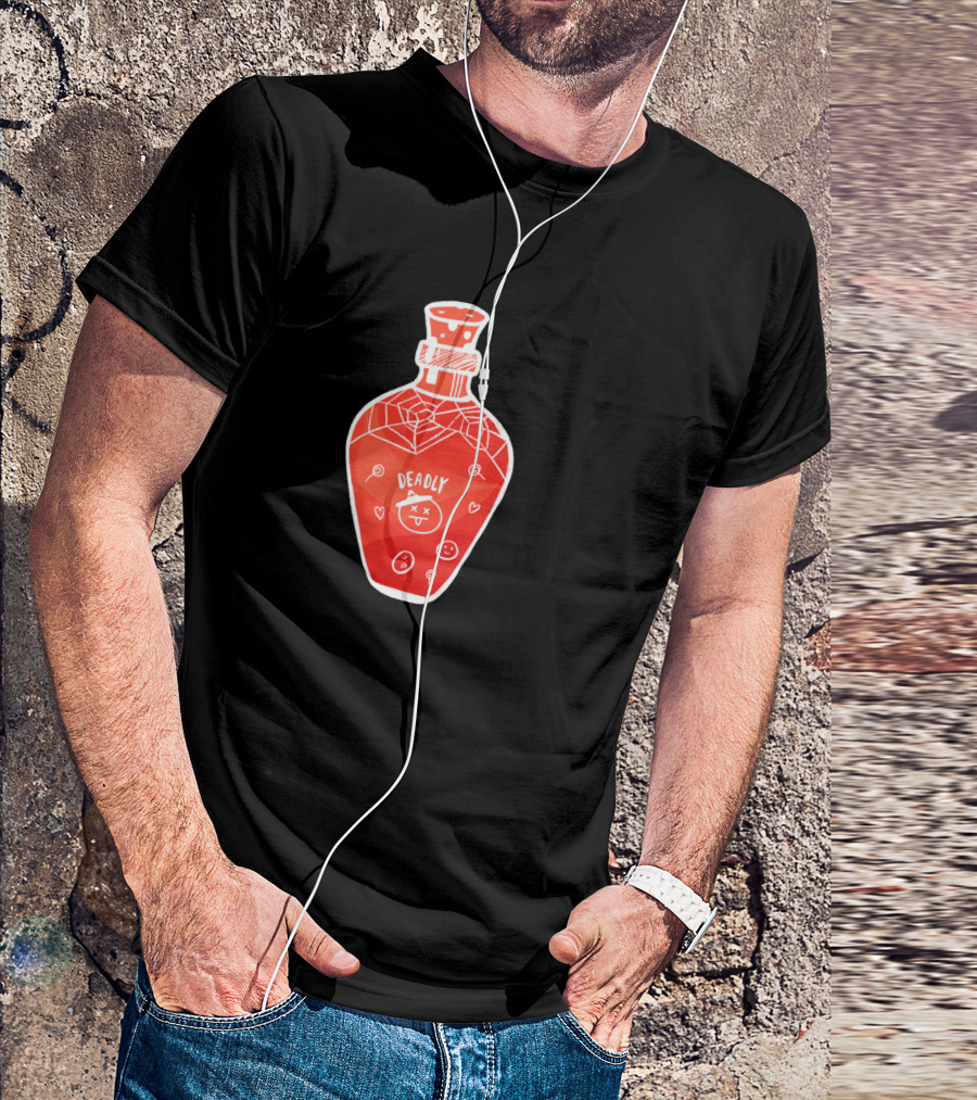 Deadly Red Potion Halloween Emoji T-Shirt