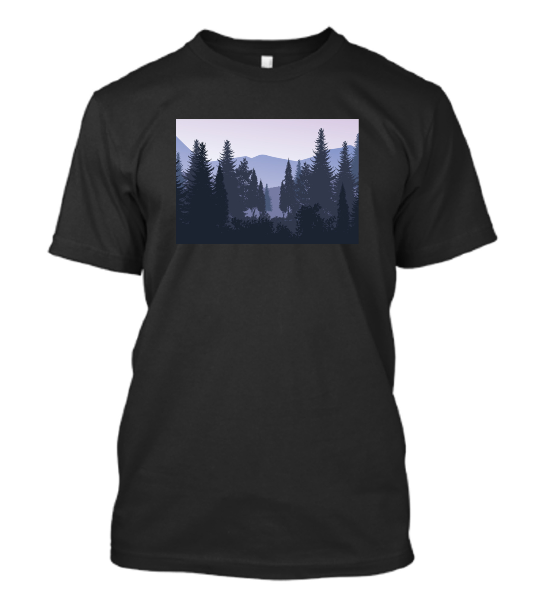 Mountains Forest Silhouette Landscape T-Shirt